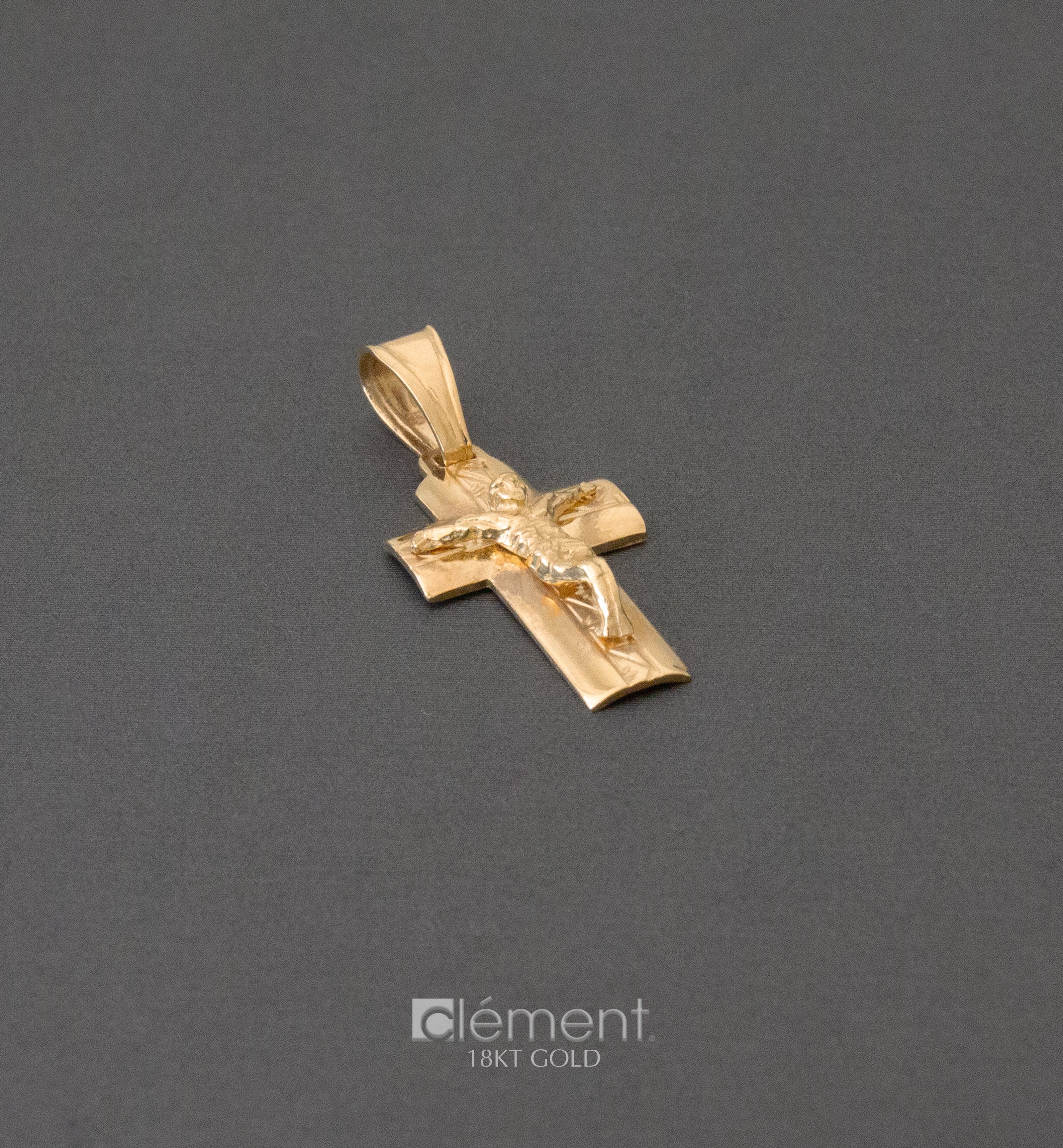 18ct Gold Finish on Stainless Steel Waterproof Cross Pendant with Neck –  FabJewels 4less